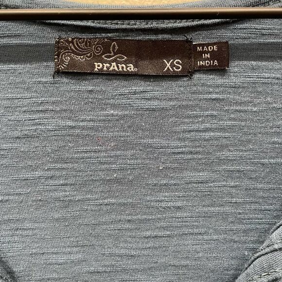 Prana Dark Turquoise Blue Popover Blouse - Size: XS - Picture 3 of 6